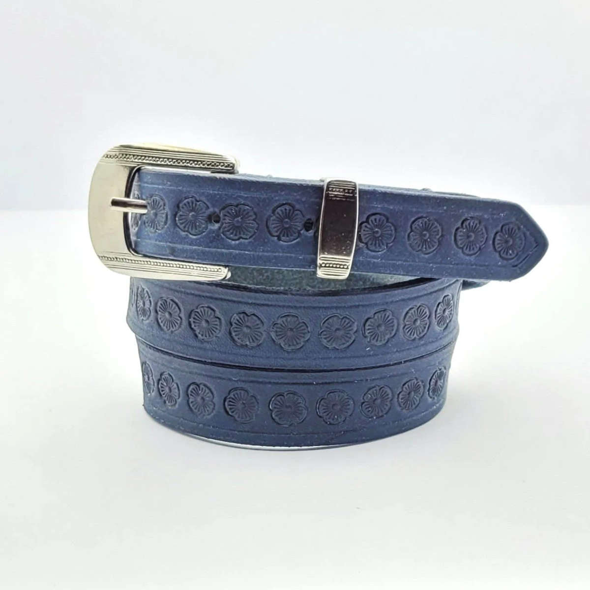 Ladies Belt, Full Grain Leather - Navy
