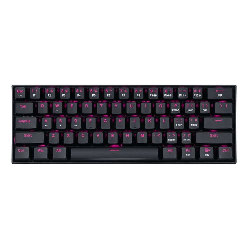 REDRAGON DRAGONBORN Wired Mechanical Keyboard Red LED 67Key Design - Black