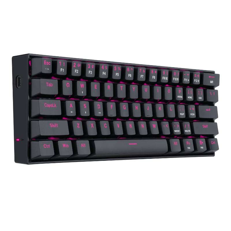 REDRAGON DRAGONBORN Wired Mechanical Keyboard Red LED 67Key Design - Black