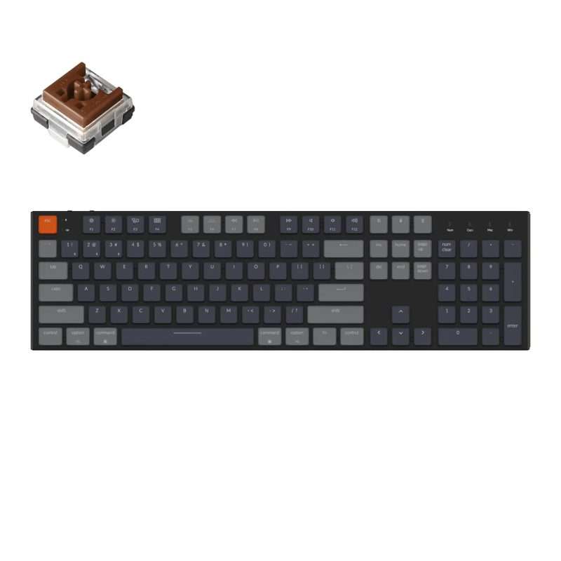 Keychron K5 ANSI Full Size Layout 104 Key - Brown Switch RGB Hot-Swap - Optical Wireless Low-Prof...