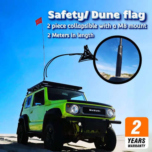 Rusty 4x4  4x4 Dune Flag / Safety Flag / Vehicle Whip (2-Piece)