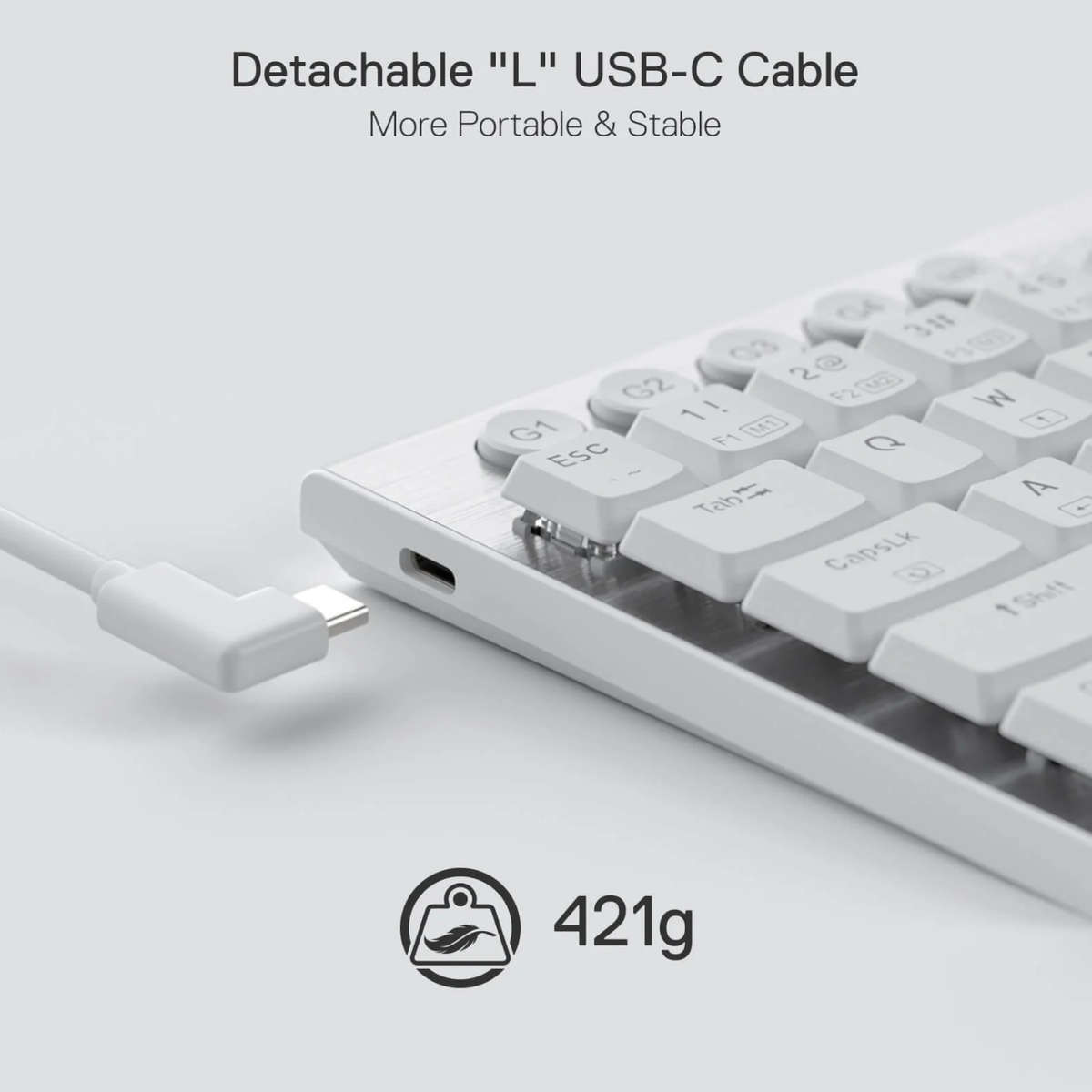 Redragon K632 HORUS Mini 60% RGB Wired Gaming Keyboard – White