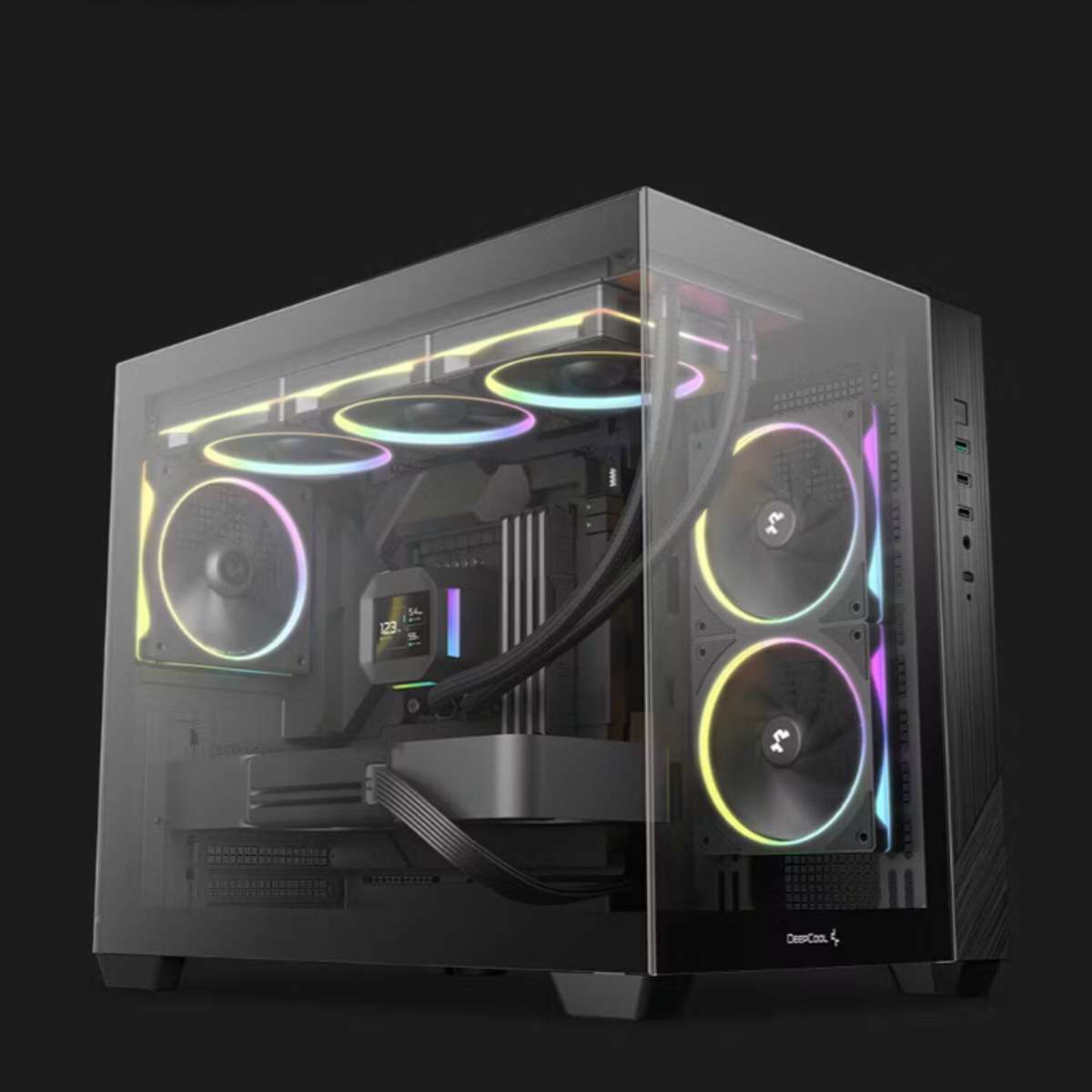 Deepcool CG330 3F Panoramic Dual-Chamber Micro-ATX Gaming Chassis - Black