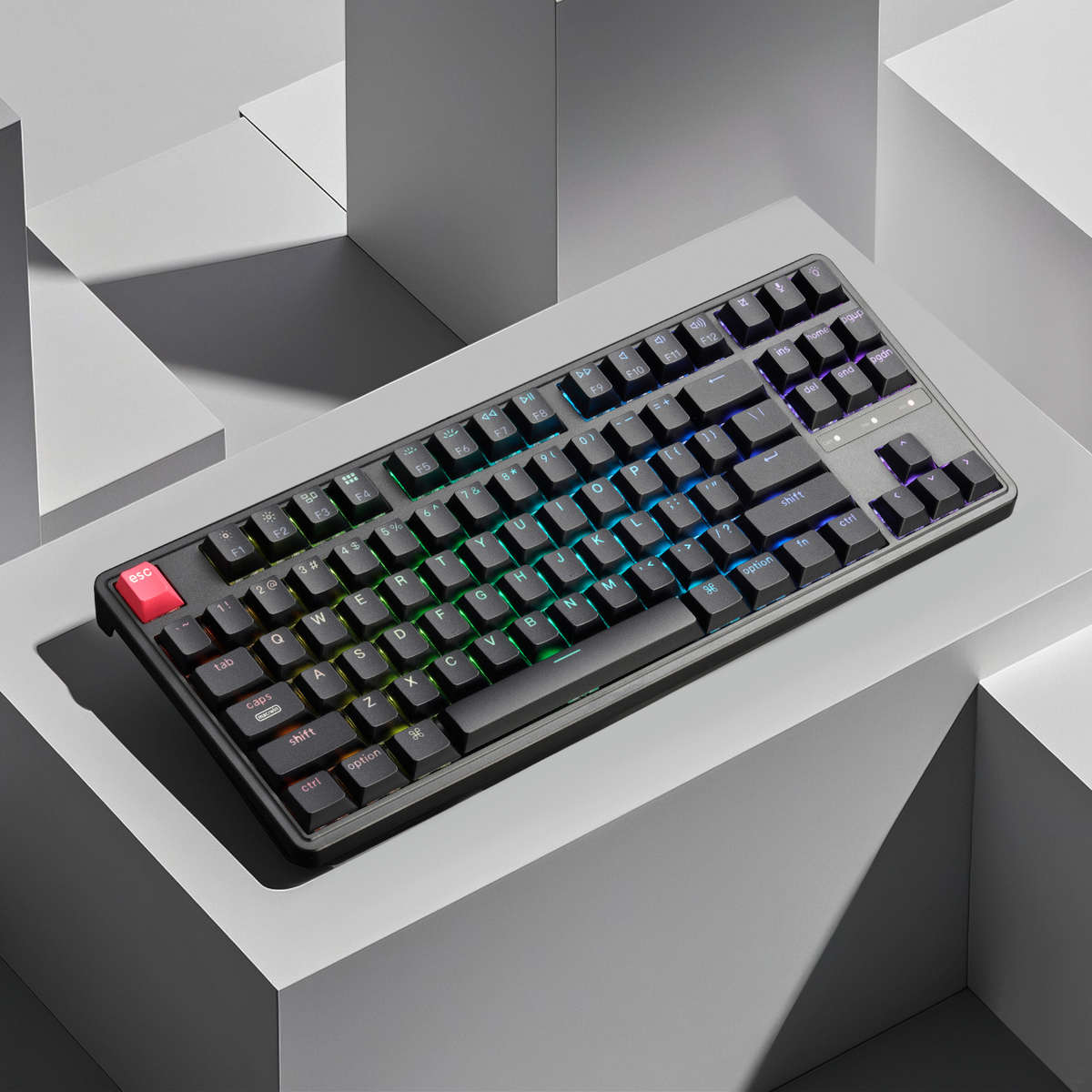 Keychron C3 Pro 8K QMK RGB Wired Mechanical Keyboard (80% Layout, Red Super Switch Hot-Swappable)