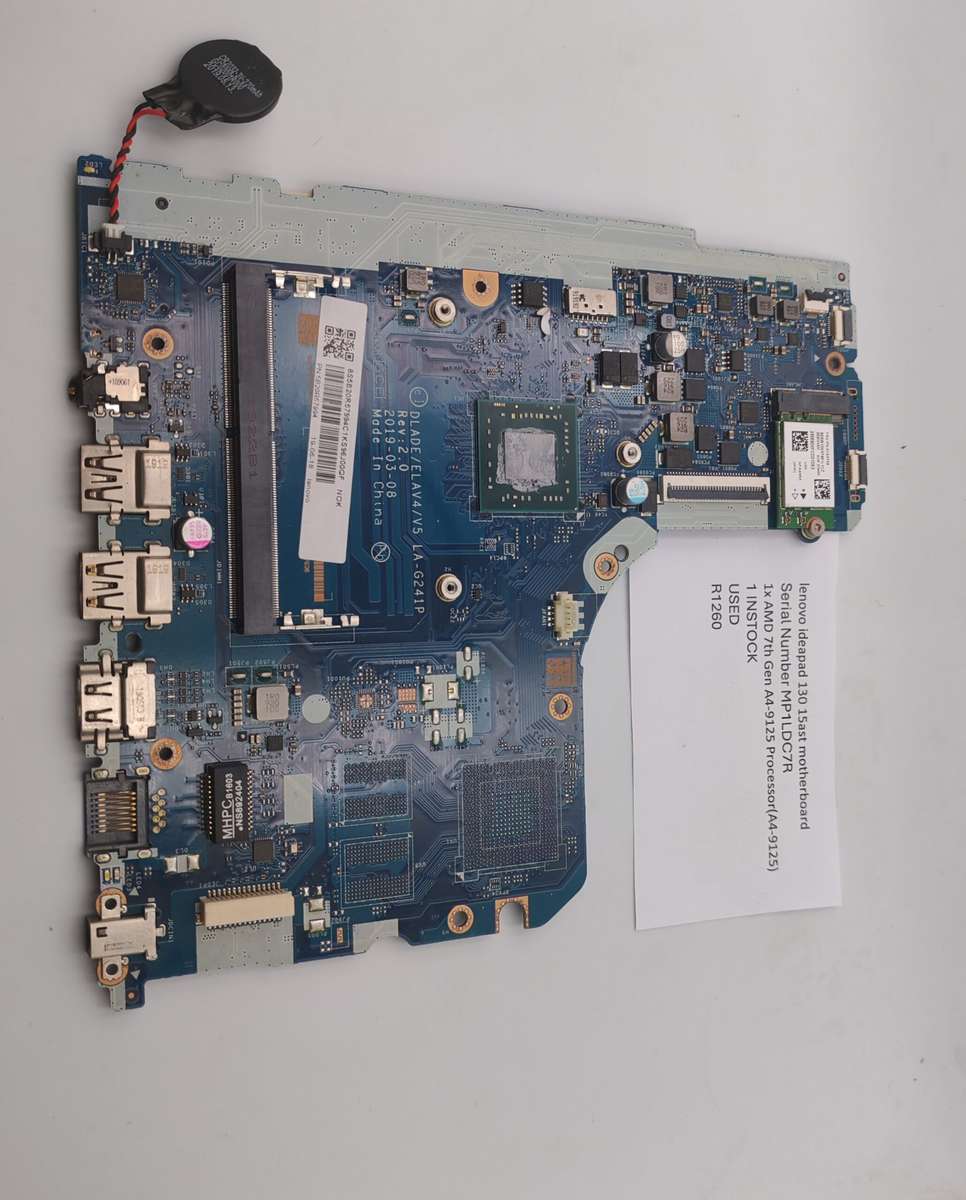 Lenovo 130-15ast / AMD 7th Gen A4-9125 CPULaptop Motherboard