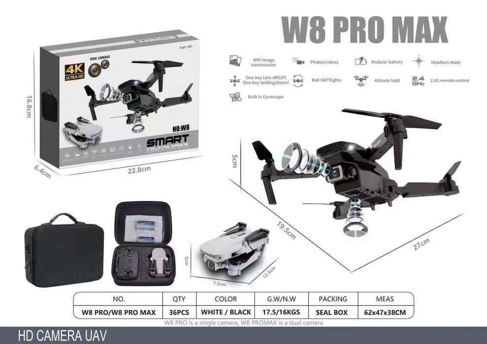 998 Pro Micro Foldable Drone Set With Dual Cameras