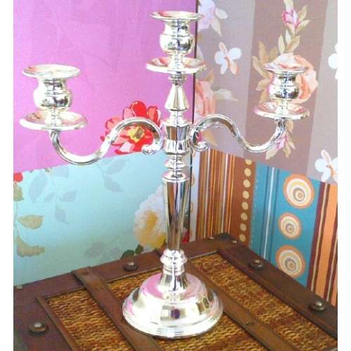 Candle sticks - silver three set