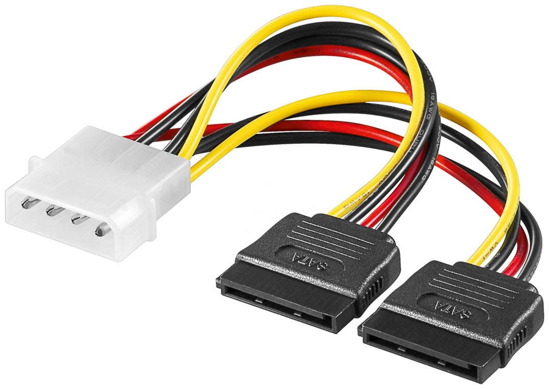 Goobay Molex Male to 2x SATA PC Y Power Cable