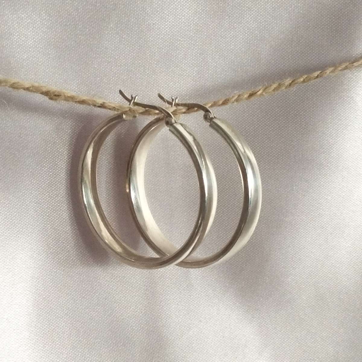 Sterling-Silver40×5mm Hoops
