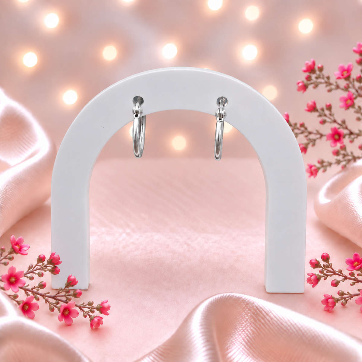 Sterling Silver 2mm Creole Plain Hoops