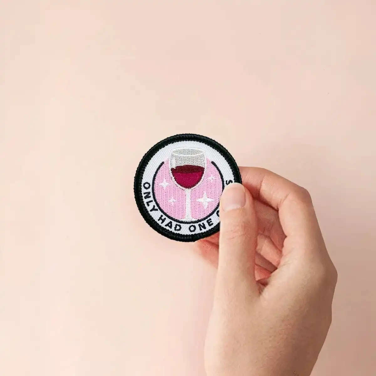 Adulting Merit Badge Embroidered Iron-On Patch (Only Had One Glass)