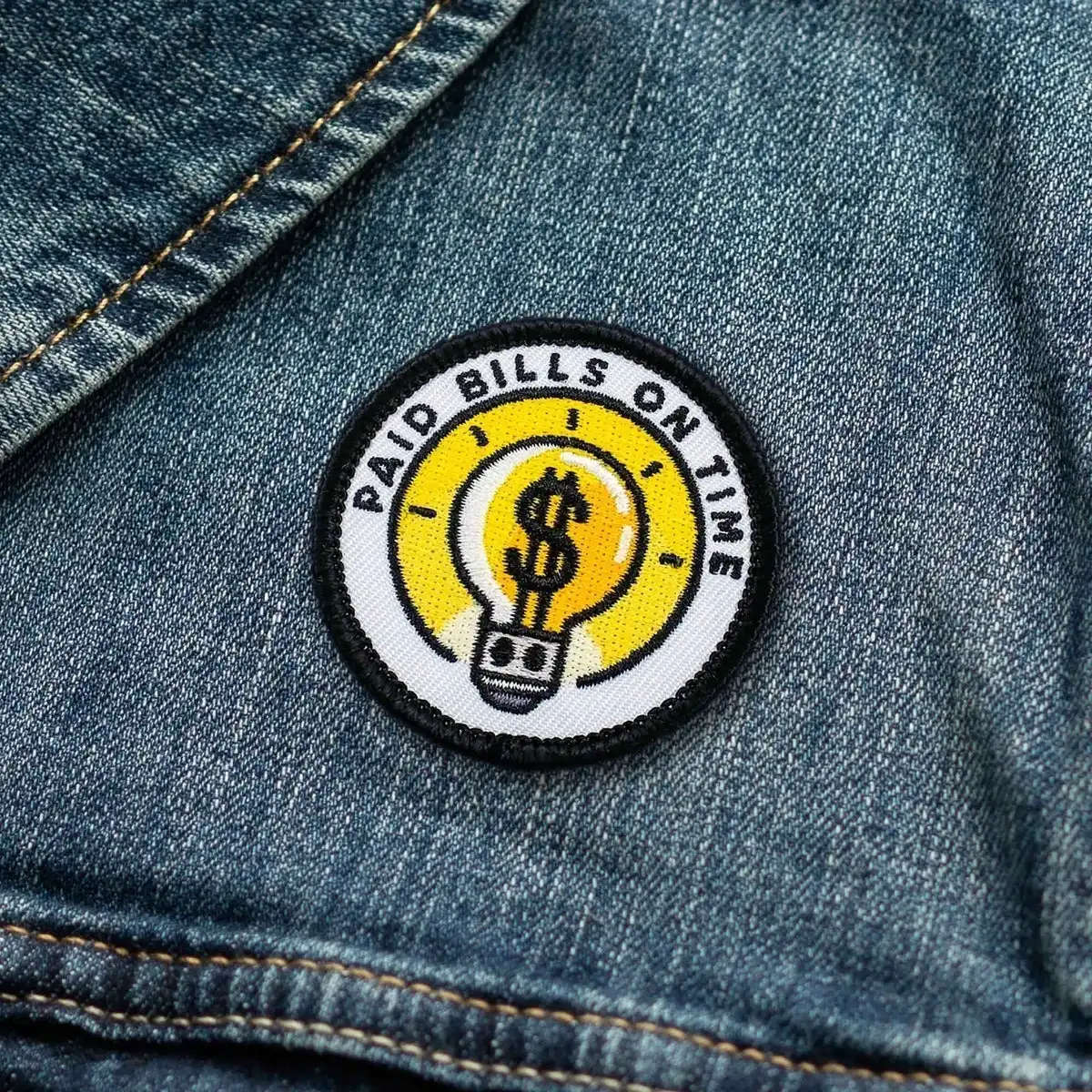 Adulting Merit Badge Embroidered Iron-On Patch (Paid Bills on Time)