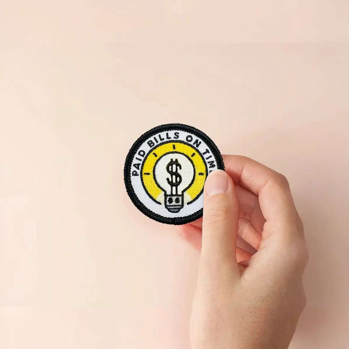 Adulting Merit Badge Embroidered Iron-On Patch (Paid Bills on Time)