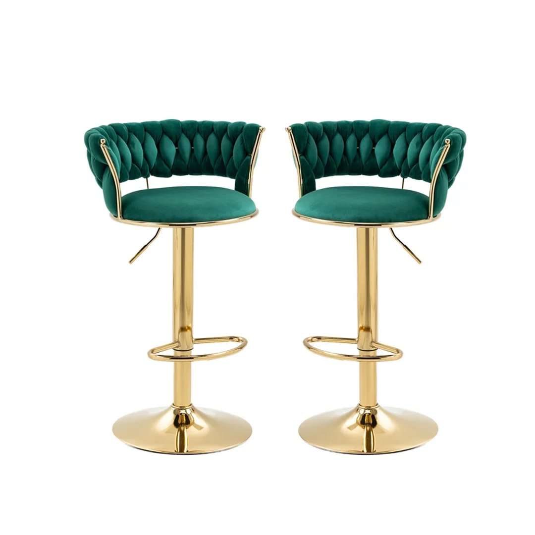 KC FURN-Cady Velvet Swivel Bar Stool