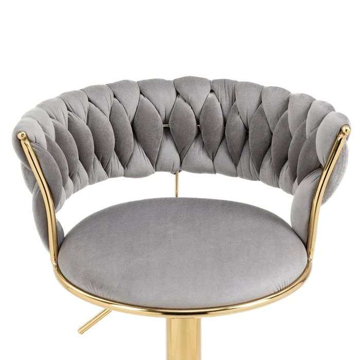 KC FURN-Cady Velvet Swivel Bar Stool