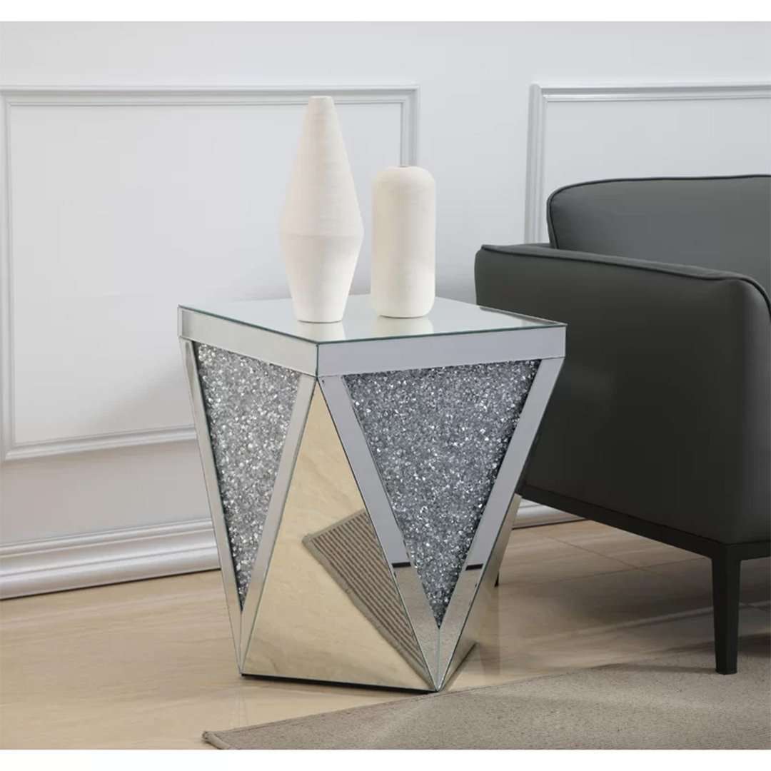 KC FURN-Crystal Mirror End Table
