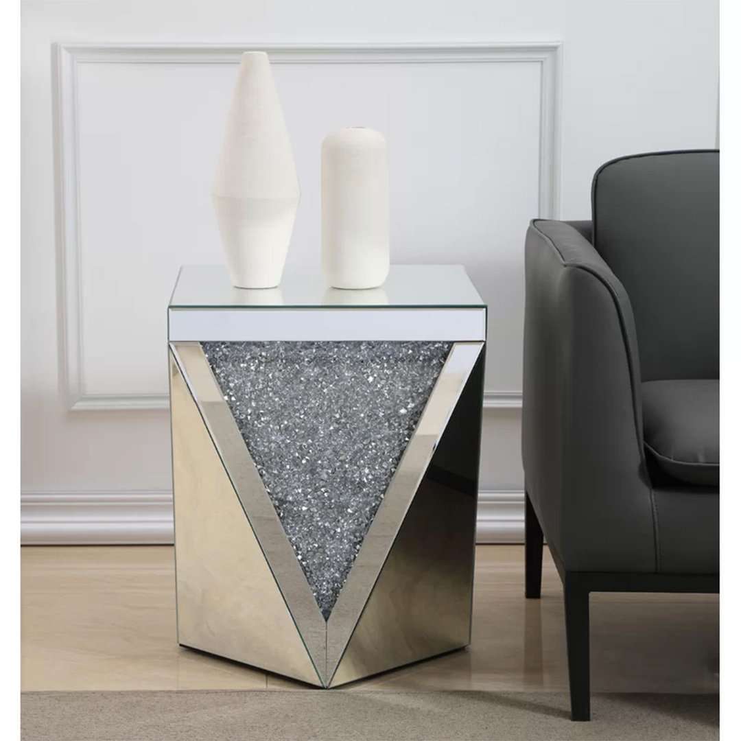 KC FURN-Crystal Mirror End Table