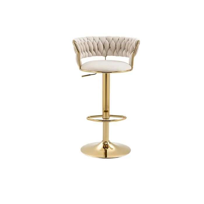 KC FURN-Cady Velvet Swivel Bar Stool