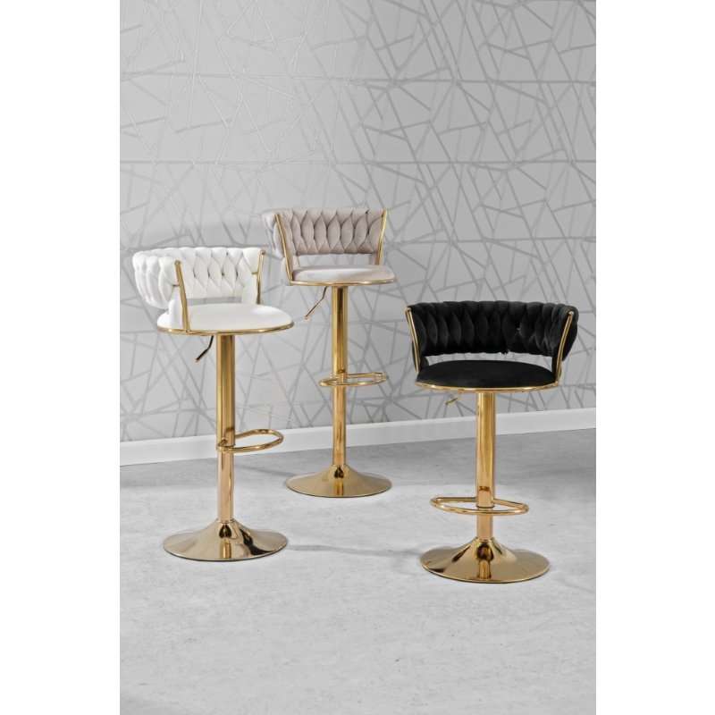 KC FURN-Cady Velvet Swivel Bar Stool