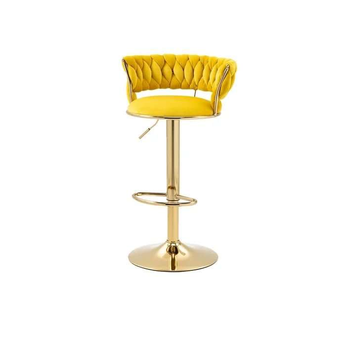 KC FURN - Cady Velvet Swivel Bar Stool