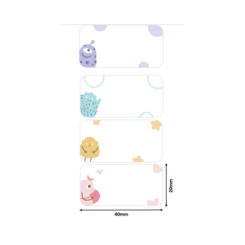 B21/B3S Themed - Little Monsters 40x20mm (320 labels)