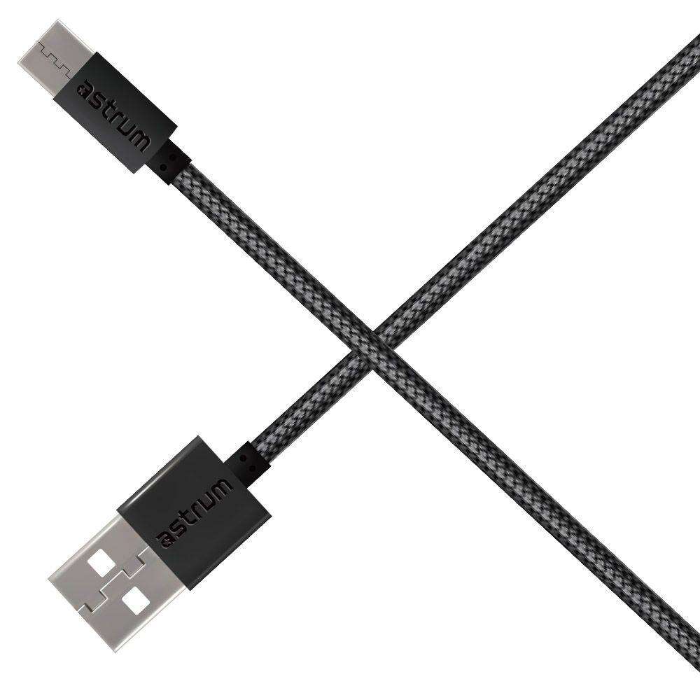 Astrum 3A USB-A to USB-C Charge & Sync Braided Cable - Verve UC30 - (Black)