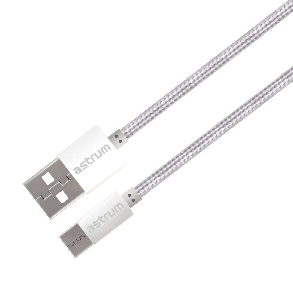 Astrum 3A USB-A to USB-C Charge & Sync Braided Cable - Verve UC30 - (White)