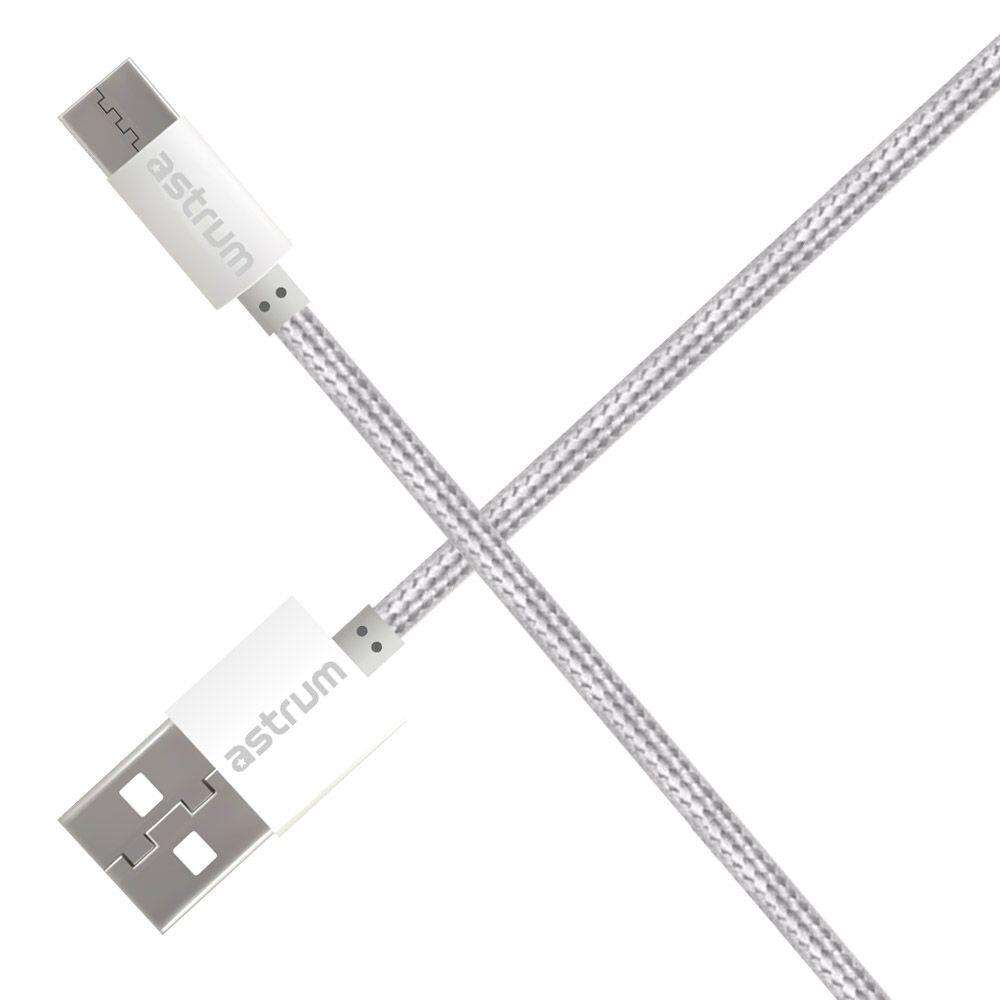 Astrum 3A USB-A to USB-C Charge & Sync Braided Cable - Verve UC30 - (White)