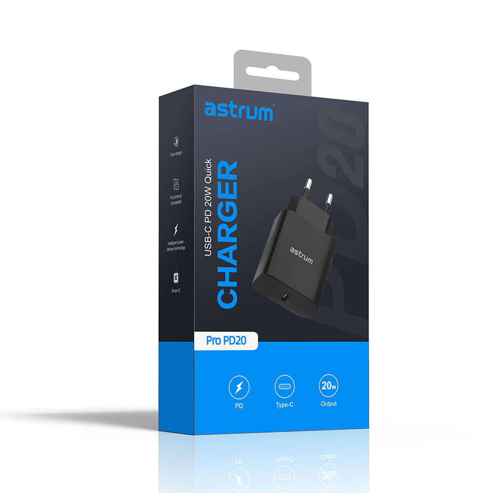 Pro PD20 USB-C PD20W Travel Wall Charger  Black