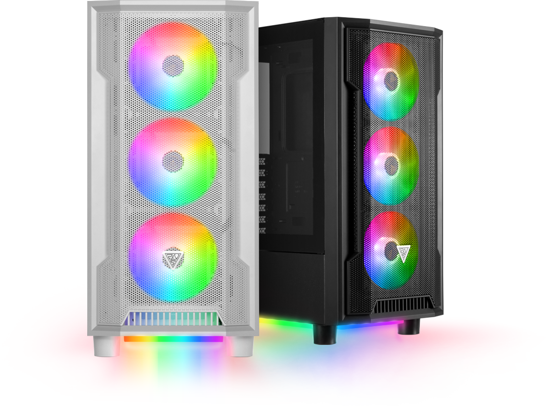 GAMDIAS ATHENA M6 GAMING CASE - Black / Mesh Front Panel