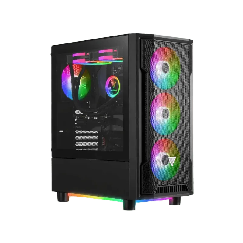 GAMDIAS ATHENA M6 GAMING CASE - Black / Mesh Front Panel