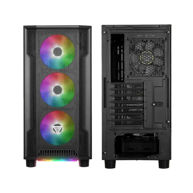 GAMDIAS ATHENA M6 GAMING CASE - Black / Mesh Front Panel