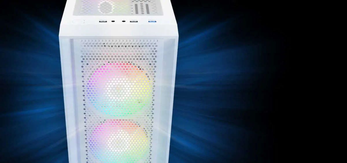 GAMDIAS Aura GC2 Elite White ATX Mid Tower Gaming Computer PC Case /Tempered Glass