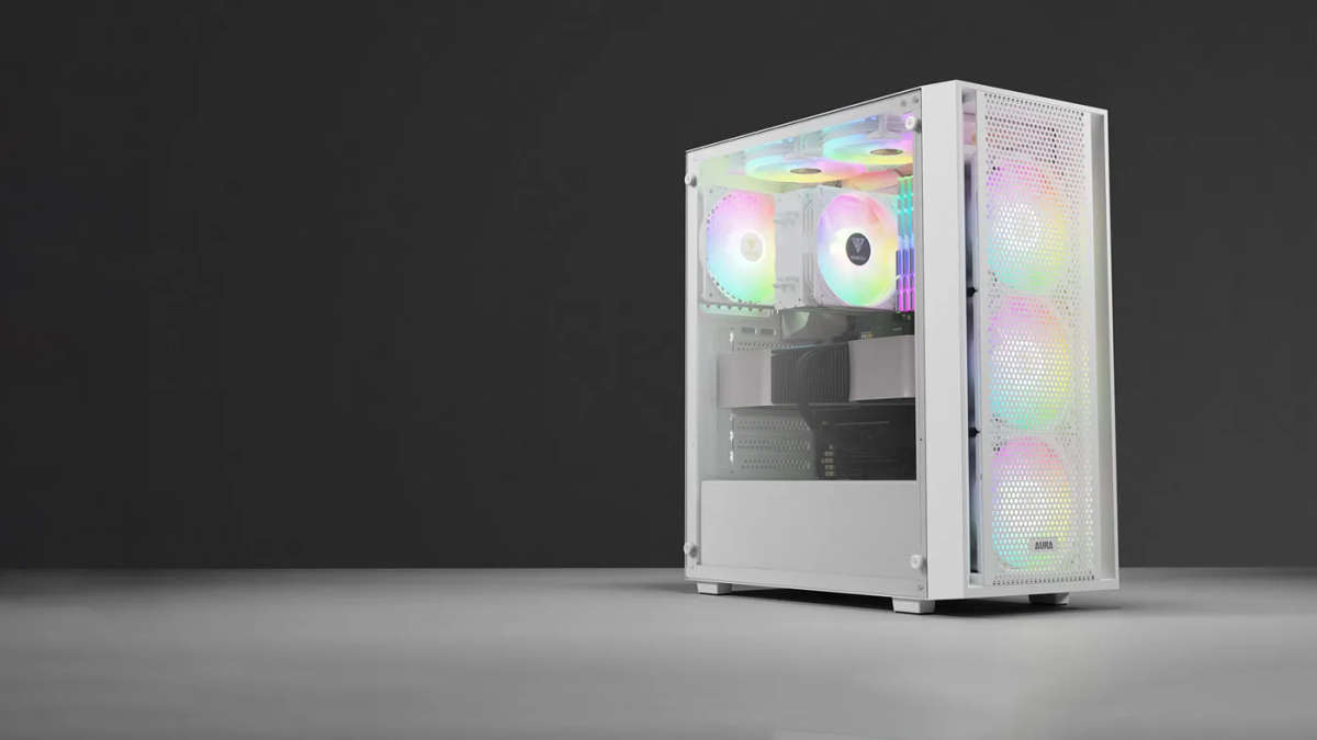 GAMDIAS Aura GC2 Elite White ATX Mid Tower Gaming Computer PC Case /Tempered Glass