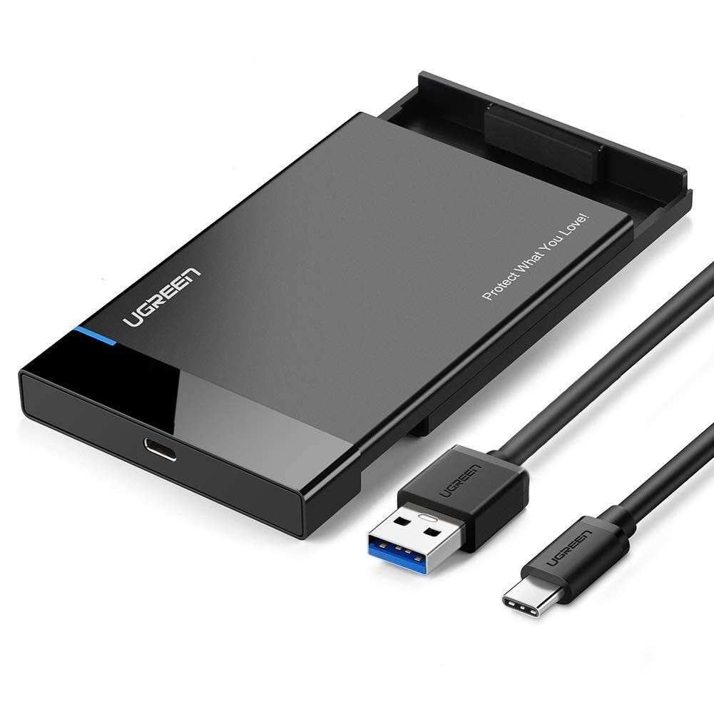 UGreen 50743 USBC 3.1 2.5" SATA III HDD/SSD Enclosure-BK