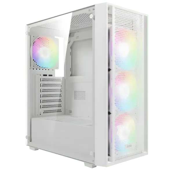 GAMDIAS Aura GC2 Elite White ATX Mid Tower Gaming PC Case