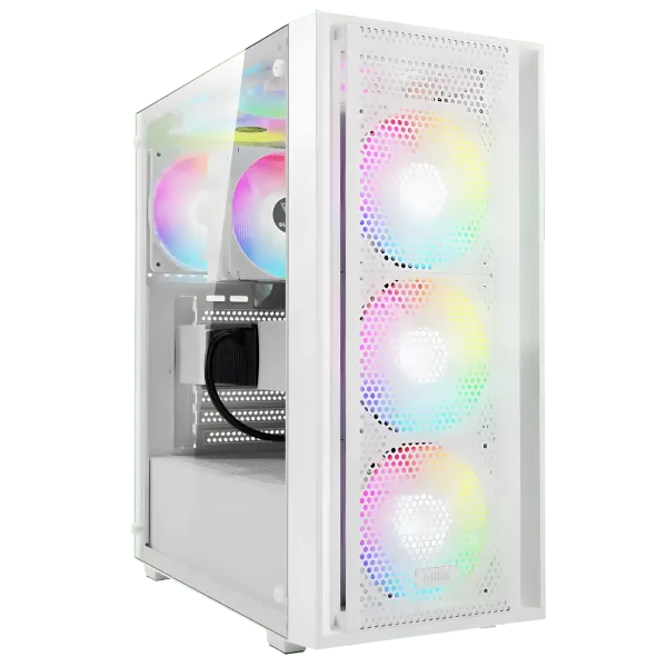 GAMDIAS Aura GC2 Elite White ATX Mid Tower Gaming PC Case