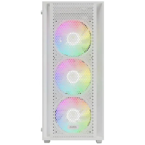 GAMDIAS Aura GC2 Elite White ATX Mid Tower Gaming PC Case