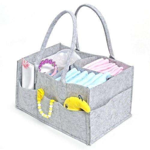 Grey Felt Nappy Organizer Caddy