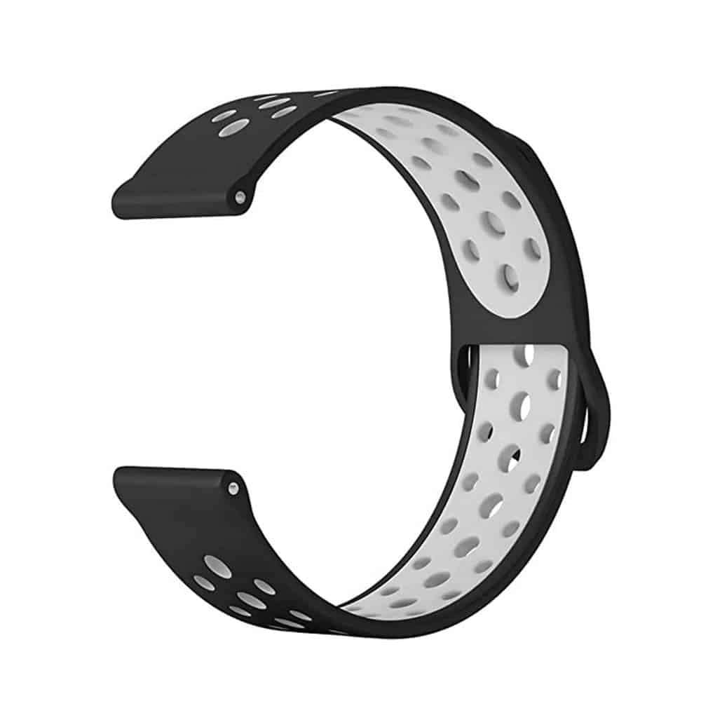 Killer Deals 18mm Silicone Strap for Samsung / Garmin / Huawei - Black / White