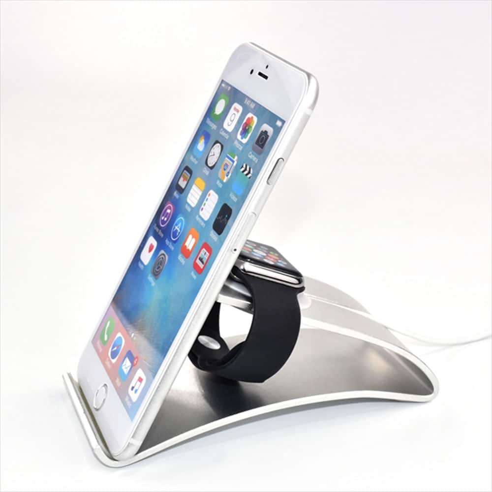 Killer Deals Aluminum Apple Iphone Iwatch Stand - Silver