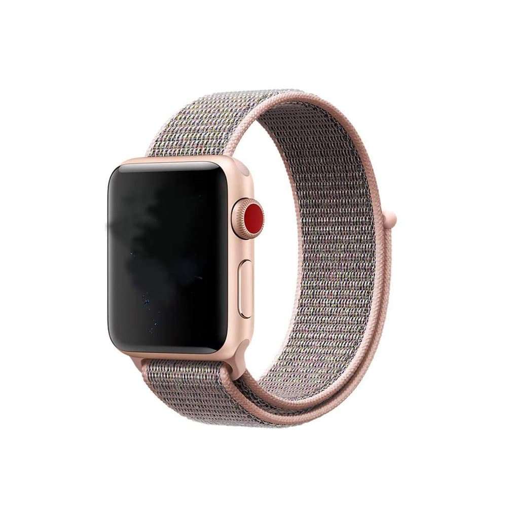 Killer Deals Velcro Nylon Strap for 42/44/45/49mm Apple Watch- Pink Sand