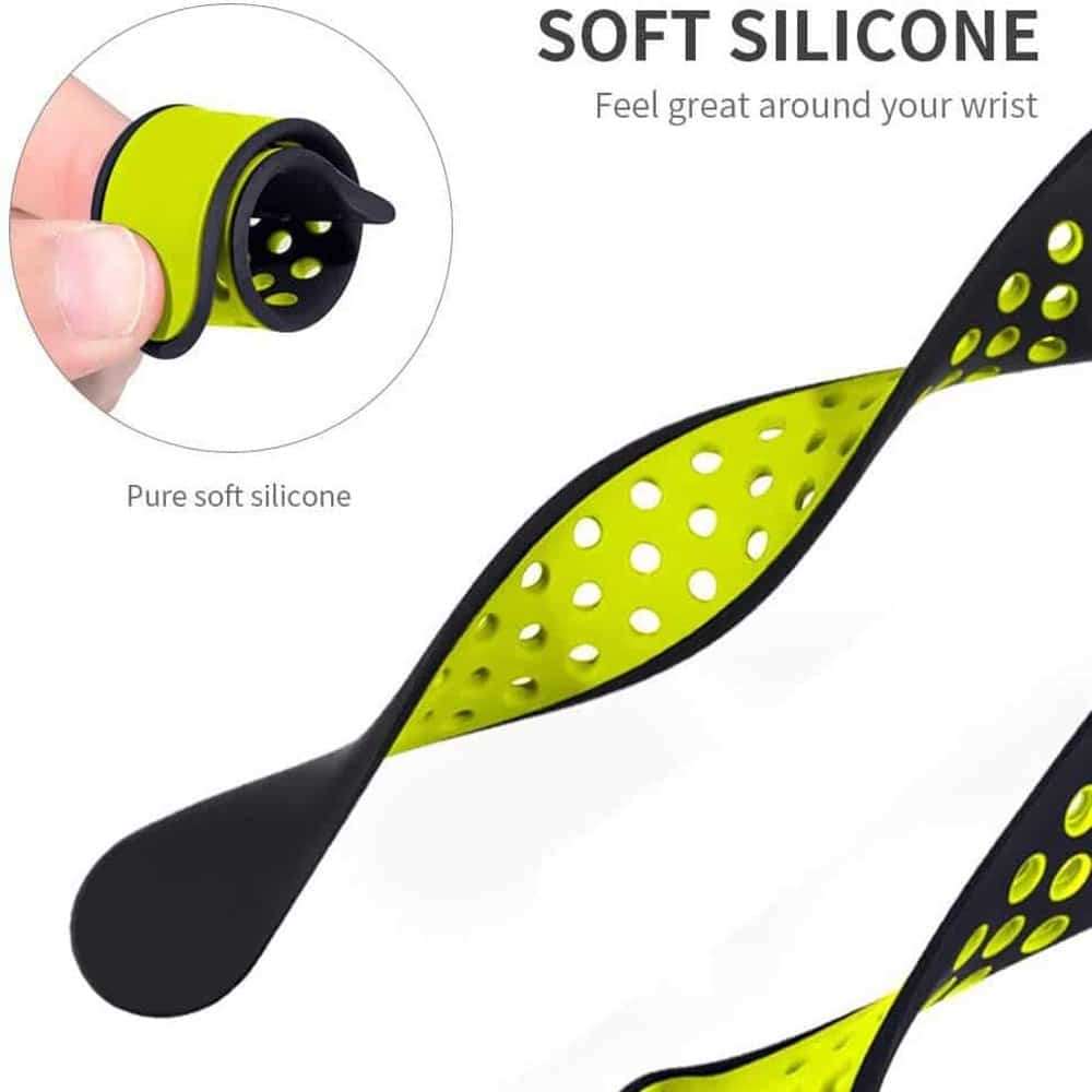 Killer Deals 22mm Silicone Strap for Garmin Fenix 5/ 6/ 7 - Black, Yellow