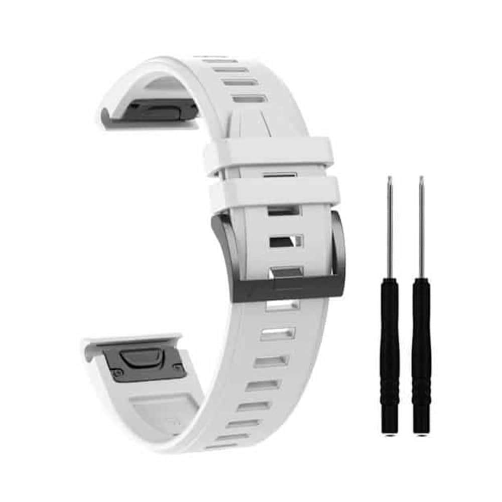 Killer Deals 26mm Silicone Strap for Garmin Fenix 5X/ 6X/ 7X - White