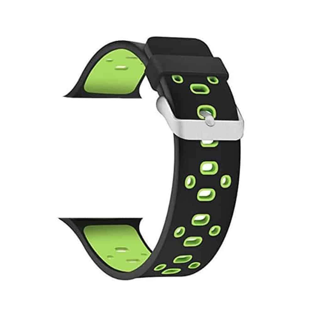 Killer Deals Silicone Strap Compatible with 42/44/45mm iWatch - Black & Green