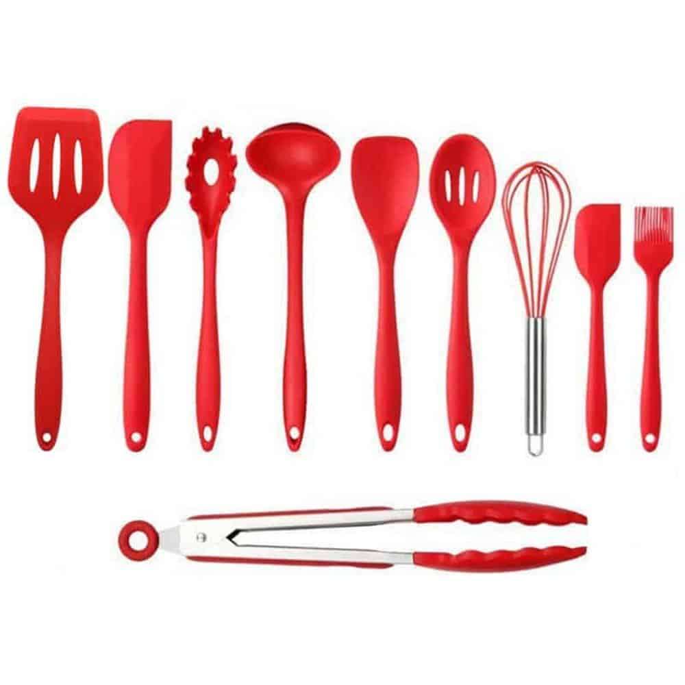 Killer Deals 10-Pack Silicone Spatula Whisk Tong Spoon Kitchen Utensil Set