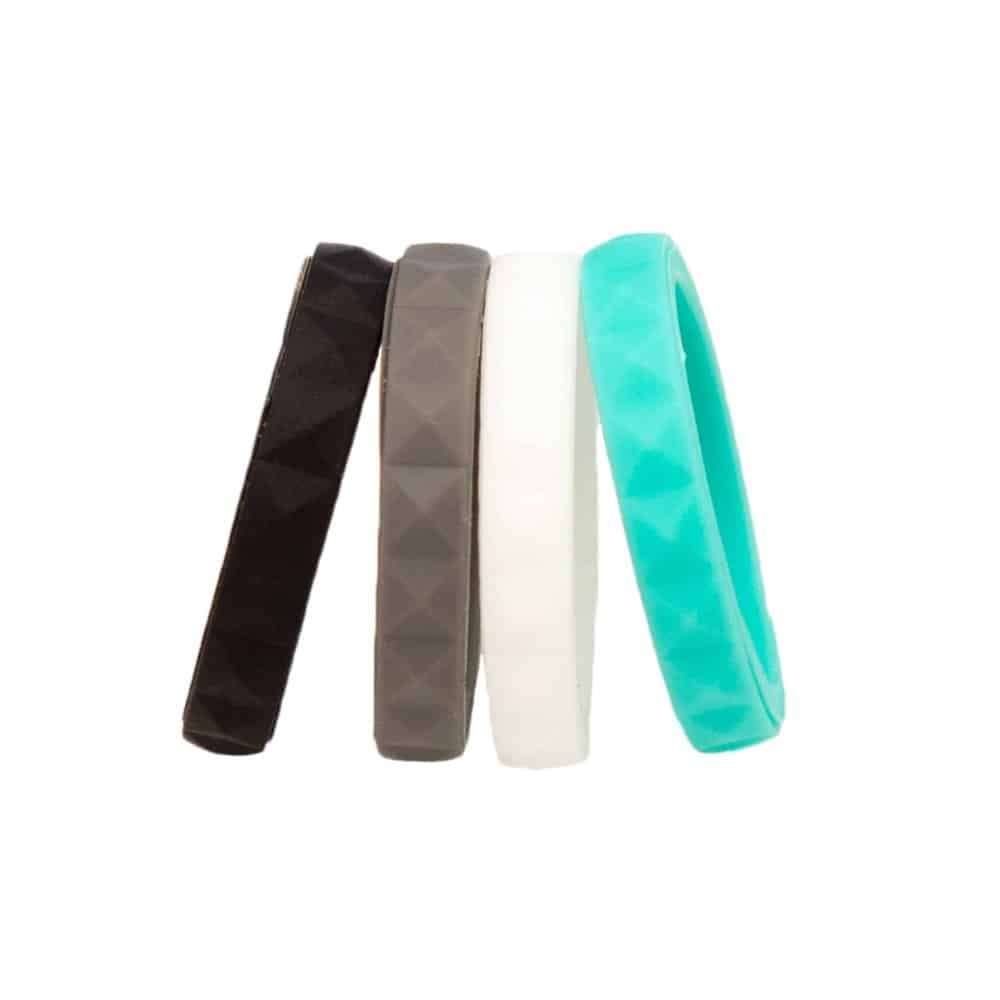Killer Deals Stackable Wedding Exercise Silicone Ring Set x 4 - Q