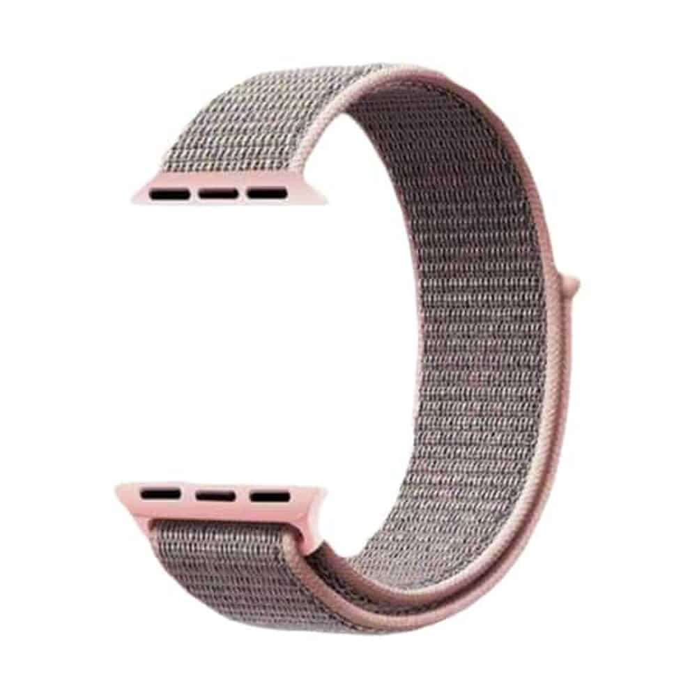 Killer Deals Velcro Nylon Strap for 42/44/45/49mm Apple Watch- Pink Sand