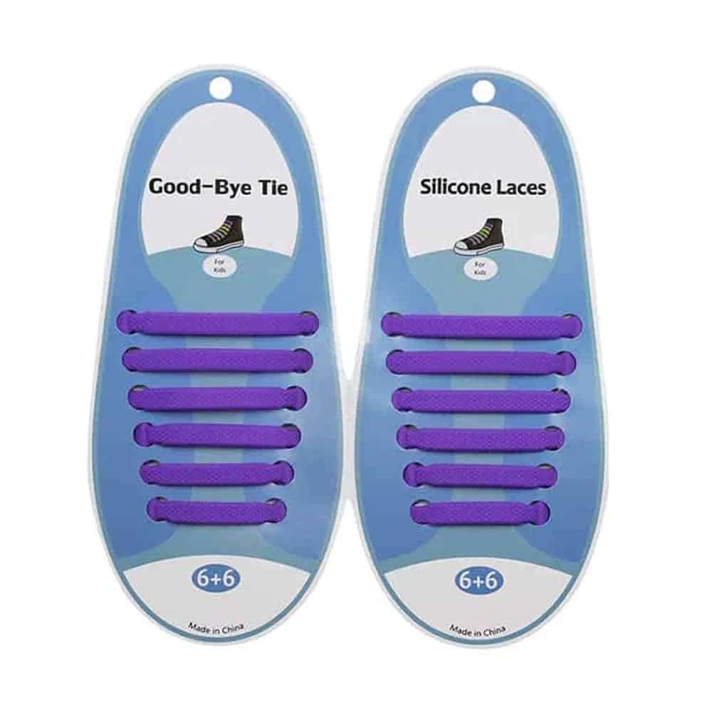 Killer Deals elastic lazy no-tie silicone speed laces - Purple (Kids)