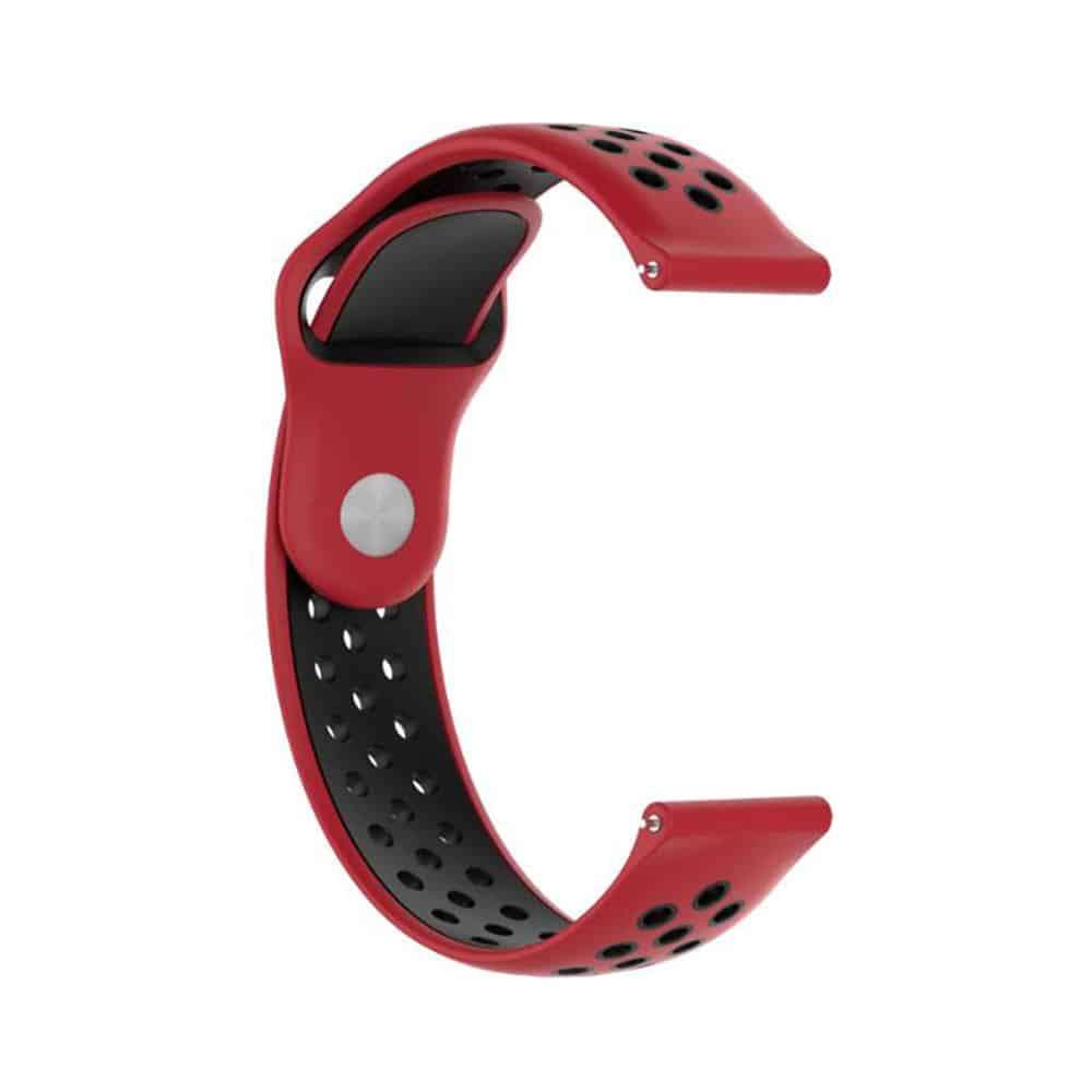 Killer Deals 18mm Silicone Strap for Samsung / Garmin / Huawei - Black / Red